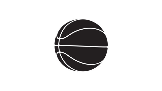 Sleek black basketball graphic with dynamic white lines perfect for sports branding, game promotions, and athletic apparel designs, capturing the essence of competitive play.