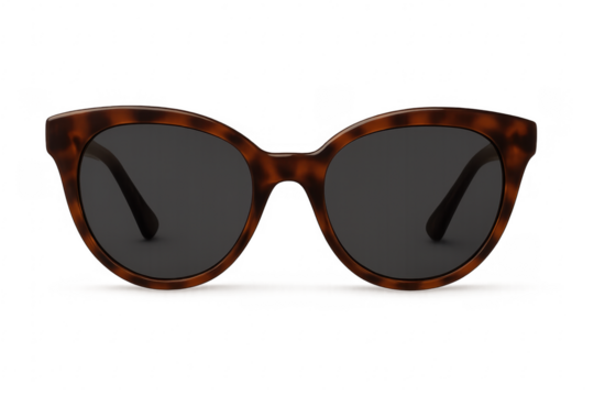 Tortoiseshell cat eye sunglasses with dark lenses