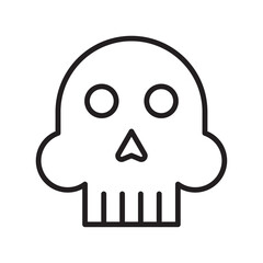 Editable Skull Line Icon