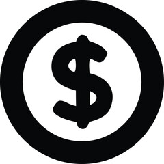 Bold dollar sign icon inside a target circle symbolizing financial goals business success and investment opportunities