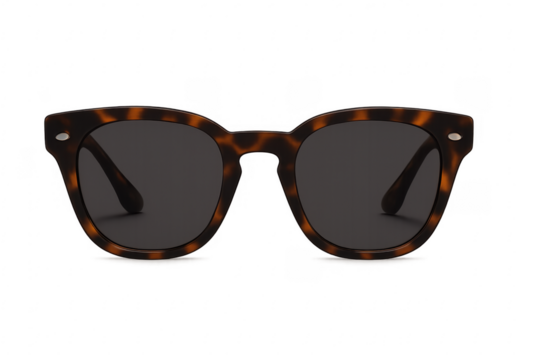 Stylish tortoiseshell sunglasses with dark lenses protecting eyes