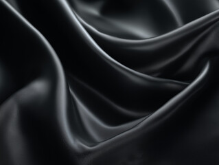 Fototapeta premium Fabric Dark Texture with Flowing Folds and Elegant Shadows