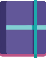 Obraz premium Closed paper notebook with elastic strap vector illustration scalable eps icon