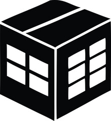 Modern building icon with multiple windows represents architecture and urban design concepts for businesses