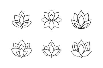 flower petals icon line art vector illustration