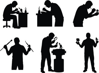 Miniature, painting, hobby, silhouette, tabletop, gamer, model, crafting, art, creativity, focus,