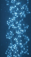 Abstract image of glowing blue nodes and lines forming a network structure, symbolizing connection, technology, or data flow, ideal for tech backgrounds