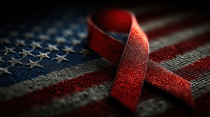 American flag displayed in tribute for Patriot Day remembering September eleventh with respect