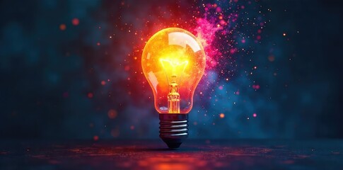 Vibrant Lightbulb Explosion Creative Energy and Innovative Ideas for Marketing