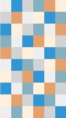 Neutral grid pattern with blue, orange, white, and gray squares, ideal for clean and modern backgrounds.