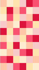 Cheerful grid pattern with varying shades of red, pink, and yellow squares, perfect for bright and playful designs.