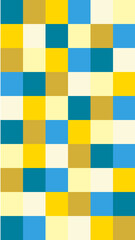 Bright and airy grid pattern with yellow, blue, and white squares, ideal for cheerful and refreshing designs.