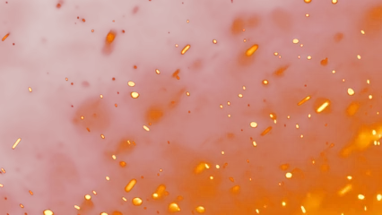 Fotobehang Brandhout Floating embers sparks background PNG transparent. Opacity or screen mode usage for overlay  © MFKRT