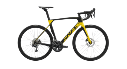 Black and yellow racing bike isolated PNG with Transparent Background
