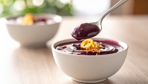 Acai Bowl with Kumquat and Nuts - Powered by Adobe