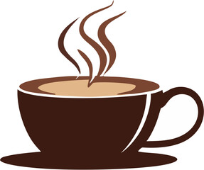 a cup of coffee on a white background