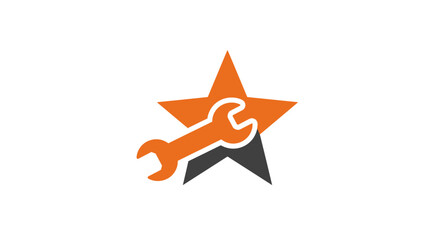 Dynamic star logo featuring a wrench, symbolizing expert repair, engineering excellence, and top-tier service for industrial innovation.