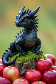 Little dragon black with apple