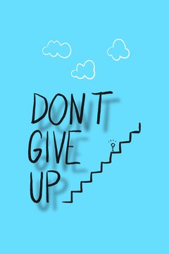 Motivational typography with steps and encouragement message design