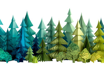 Origami Woodland PNG – Paper Art Forest Illustration