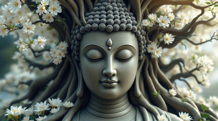 digital sculpture of Lord Buddha