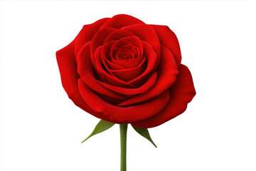 Fototapeta premium Red rose bloom on transparent background symbolizing romance