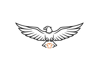Symbolic vector design of a majestic eagle for the national day for truth and reconciliation, holding an orange shirt