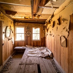 Interior of a dilapidated room