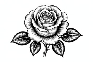 Classic Vintage Rose Clipart – Elegant Floral Illustration
