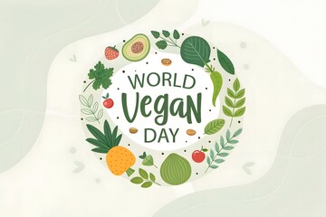 Lean and Modern Flat Illustration for World Vegan Day