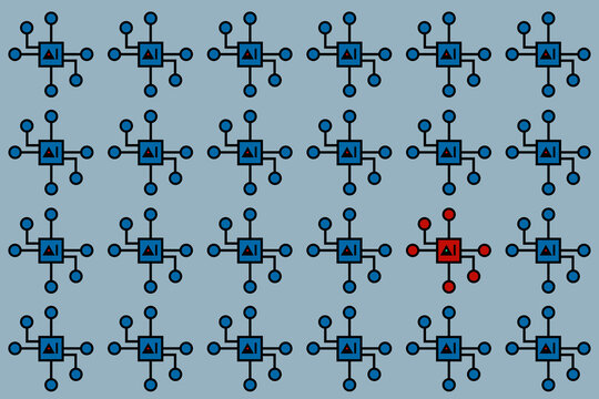 Artificial intelligence CPU circuit pattern illustration background