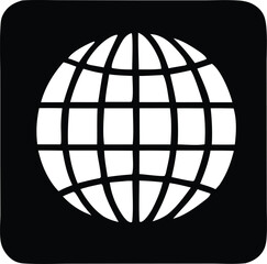 Global internet connectivity icon symbol represents world wide web connection and digital communication for online networks worldwide