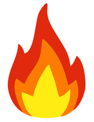 Fire emoji icon. Editable color vector