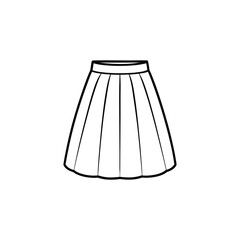 Black and white image shows a pleated skirt
