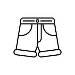 Black and white line drawing of a pair of shorts