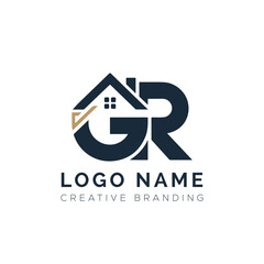 GR House Logo Creative Branding for Real Estate