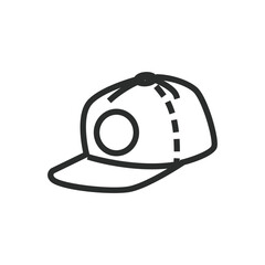 Line art of a cap baseballstyle featuring a circular design and a flat brim
