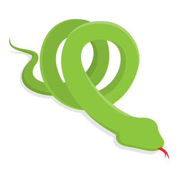 3D Isometric Flat Vector Illustration of Colorful Poisonous Snakes, Vivid Toxic Serpents. Item 1