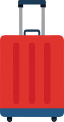 Glossy red upright standing travel luggage mockup vector illustration scalable for design