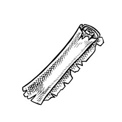 Ancient scroll. Vector black and white graphics. Hand-drawn illustration. For children s games and celebrations. For stickers, invitation cards, posters and banners, packaging, and more.