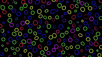 Vibrant neon circles animation abstract digital art colorful background dynamic environment playful concept