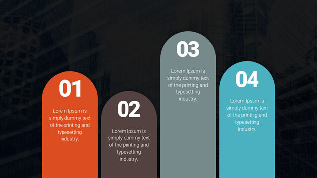 Modern Business Process Infographic With Steps And Large Text 02