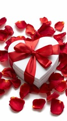 red rose and gift box