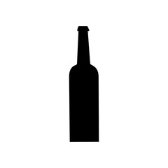Wine bottle icon isolate on transparent background.