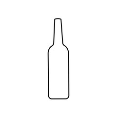 Wine bottle icon isolate on transparent background.