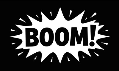 Fototapeta premium Explosive Boom! Illustration with Dynamic Black and White Style