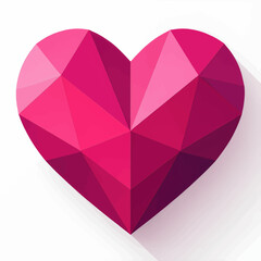 Geometric Heart in Shades of Pink and Purple