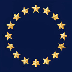 Golden Stars Circle in Unity on Dark Blue Background