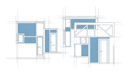AutoCAD House Plan Vector Illustration – New Home Floor Plans for Interior and Exterior Construction AI EPS PNG JPEG

