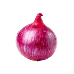 Fototapeta premium Fresh Red Onion with Striped Skin Isolated on White Background for Culinary and Food Photography